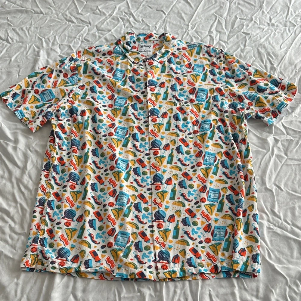 Reyn Spooner Vibrant Patterned Men's Shirt Disney Food and Wine Festival 2023 - Picture 1 of 5